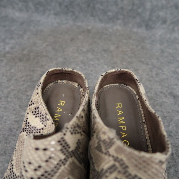 Rampage Shoes Womens 8 Mule Bootie Slip On Block Heel Snake Print York Point Toe - Picture 14 of 14